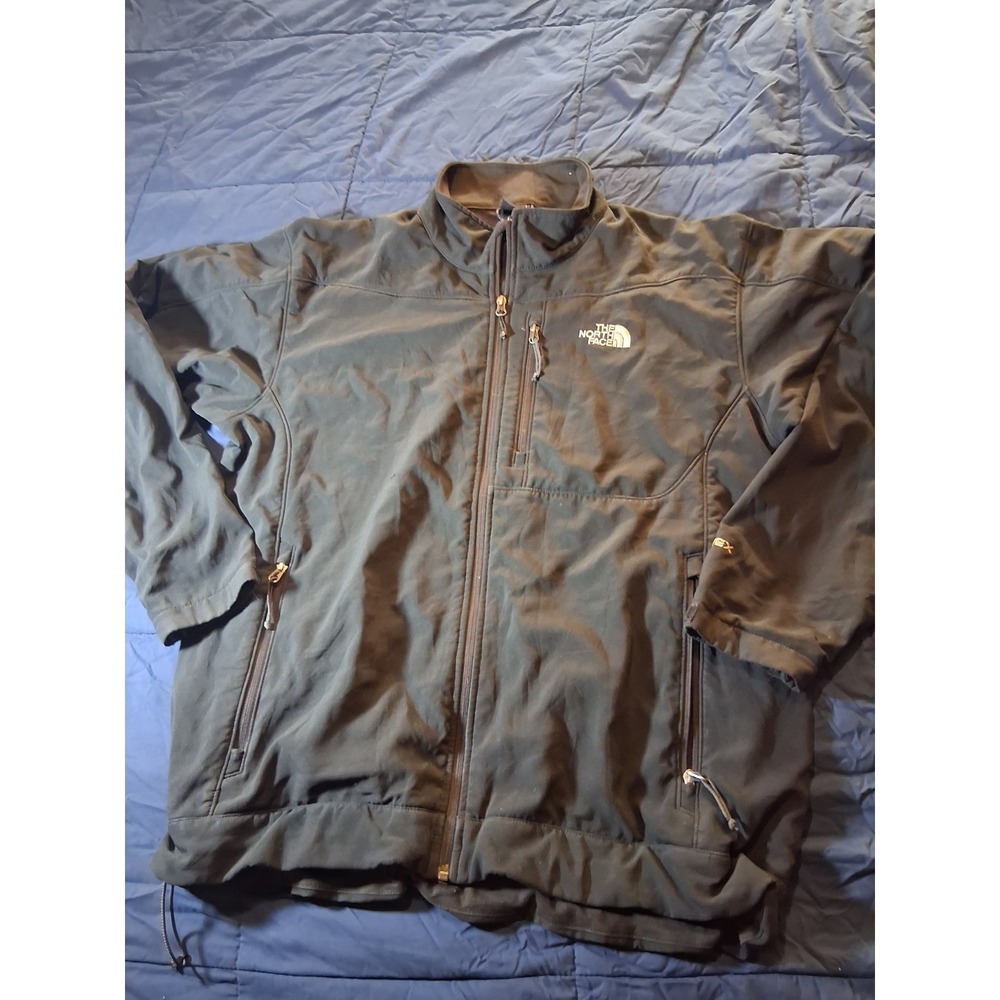 The North Face Apex Bionic Jacket Mens XL Black Softshell Fleece Lined Full Zip